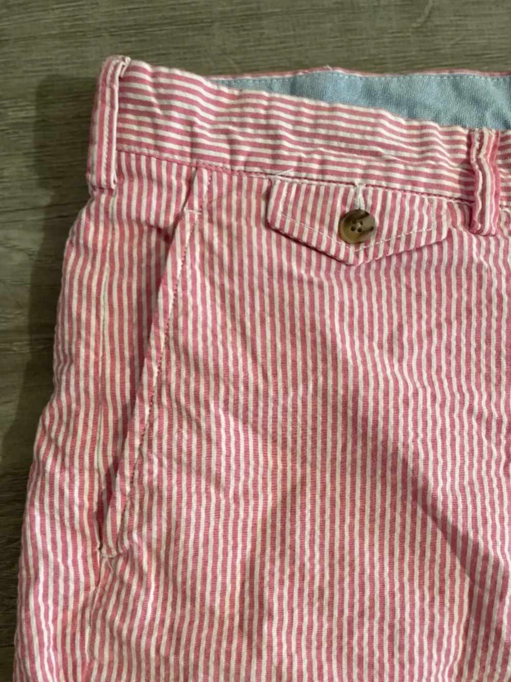 Polo Ralph Lauren Men's Classic Pink & White Striped Seersucker Shorts - Sz 36